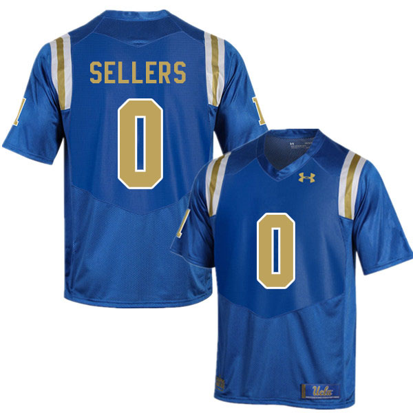 Men #0 Damian Sellers UCLA Bruins College Football Jerseys Sale-Blue